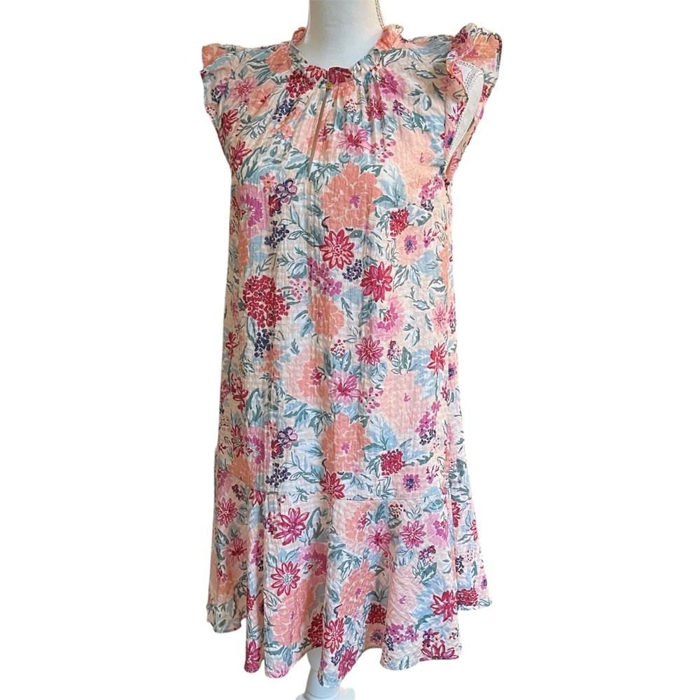 LOFT Flutter Sleeve Multicoloured Floral Dress - Summer Dress